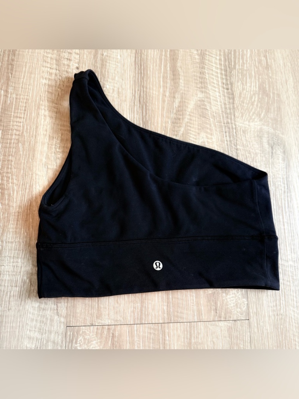Lululemon One Shoulder Sports Bra Black Size 8 Asymmetrical Yoga Crop Top